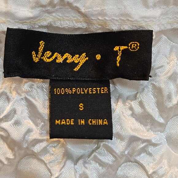 Jerry T Small White Crinkle Texture Button Tunic Fringe Hem Boho Festival - Picture 12 of 12